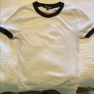 J. Crew Women’s White and Black Ringer Shirt